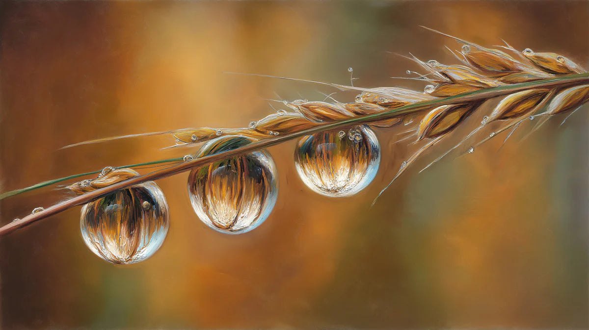 Golden Harvest Macro Mural Wallpaper — Warm Botanical Design Mural Wallpaper - room preview 04