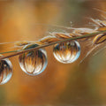 Golden Harvest Macro Mural Wallpaper — Warm Botanical Design Mural Wallpaper - room preview 04
