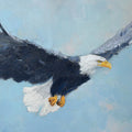 Soaring Bald Eagle Mural Wallpaper — Impasto Oil Painting Style Mural Wallpaper - room preview 04