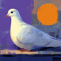 Dove of Peace Mural Wallpaper — Abstract Painterly Wall Art Mural Wallpaper - room preview 04