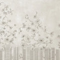 Urban Floral Skyline Mural Wallpaper — Minimalist Line Art Decor Mural Wallpaper - room preview 04