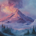 Ethereal Alpine Sunset Mural Wallpaper — Impressionistic Mountain Mural Wallpaper - room preview 04