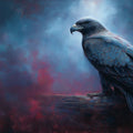 Midnight Eagle Wildlife Mural Wallpaper — Painterly Moody Decor Mural Wallpaper - room preview 04