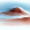 Crimson Peaks Watercolor Mural Wallpaper — Minimalist Zen Landscape Mural Wallpaper - room preview 04