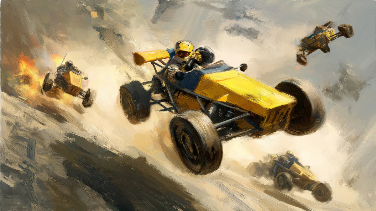 Off-Road Racing Mural Wallpaper — Dynamic Oil Painting Style Mural Wallpaper - room preview 04