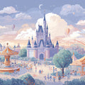 Fantasy Castle Theme Park Mural Wallpaper — Whimsical Storybook Art Mural Wallpaper - room preview 04