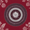 Burgundy Mandala & Chrysanthemum Mural — Traditional Wall Art Mural Wallpaper - room preview 04