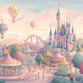 Fantasy Castle and Fairground Mural Wallpaper — Whimsical Decor Mural Wallpaper - room preview 04
