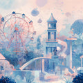 Fantasy Carnival Forest Mural Wallpaper — Whimsical Watercolor Art Mural Wallpaper - room preview 04