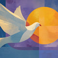 Dove of Peace Geometric Mural Wallpaper — Symbolic Modern Art Mural Wallpaper - room preview 04
