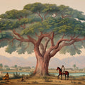 Vintage Acacia Tree Savanna Landscape Mural Wallpaper - room preview 04