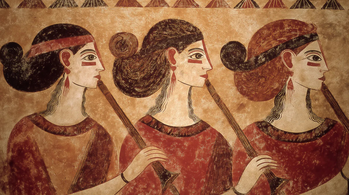 Ancient Egyptian Musicians Mural Wallpaper — Vintage Cultural Art Mural Wallpaper - room preview 04