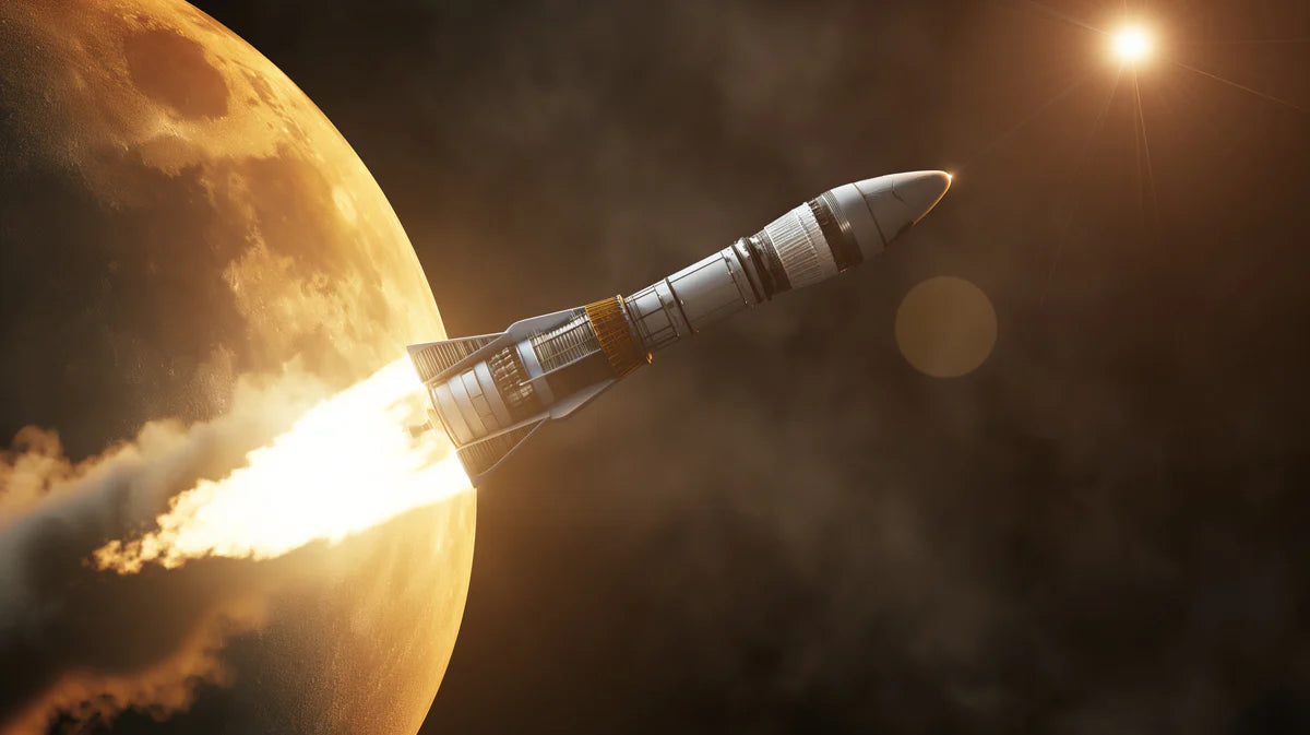 Interstellar Rocket Launch Mural Wallpaper — Cinematic Space Design Mural Wallpaper - room preview 04