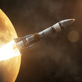 Interstellar Rocket Launch Mural Wallpaper — Cinematic Space Design Mural Wallpaper - room preview 04