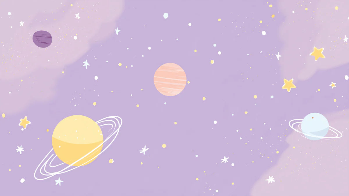 Pastel Galaxy Mural Wallpaper — Whimsical Celestial Space Design Mural Wallpaper - room preview 04
