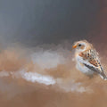 Snow Bunting Impressionist Mural Wallpaper — Muted Earthy Tones Mural Wallpaper - room preview 04