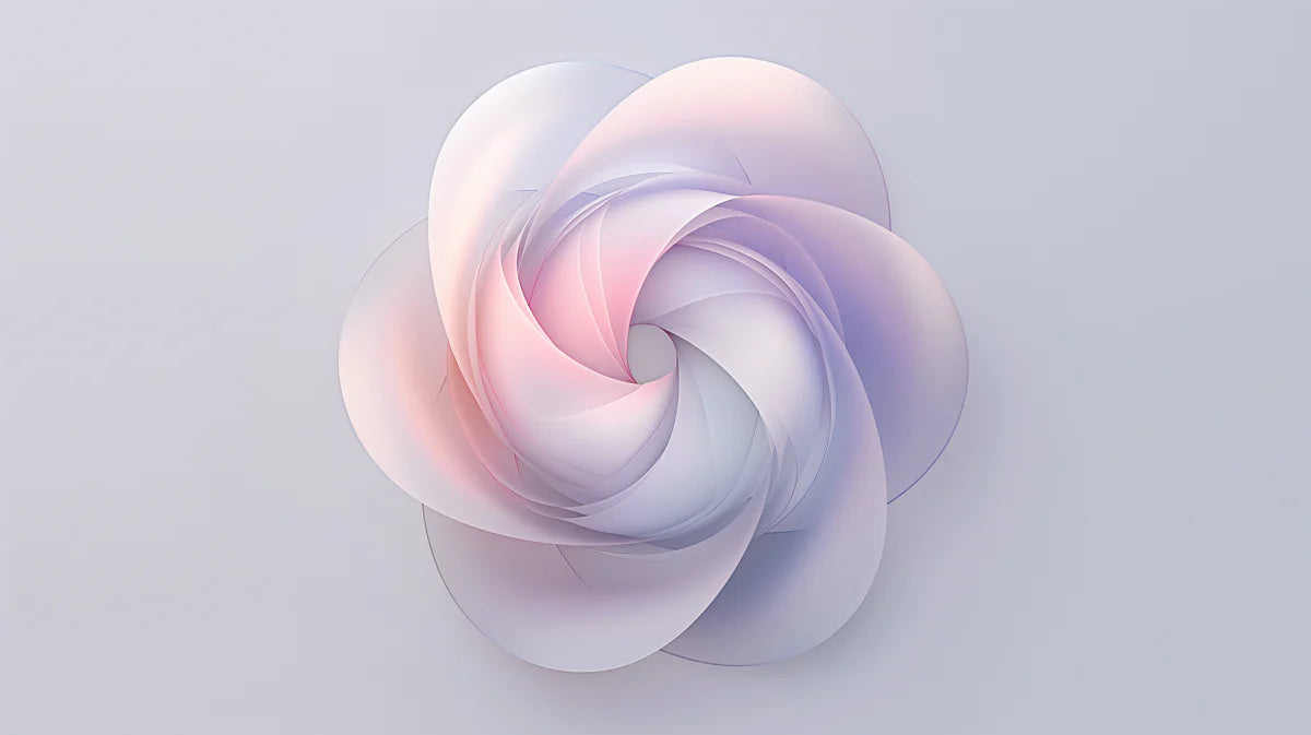 Abstract Petal Swirl Mural Wallpaper — Soft Geometric Floral Mural Wallpaper - room preview 04