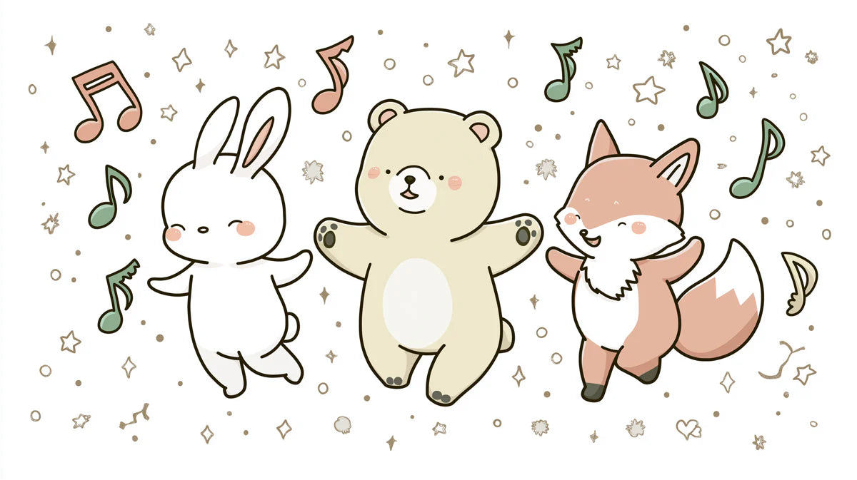Forest Friends Musical Mural Wallpaper — Whimsical Kids Illustration Mural Wallpaper - room preview 04
