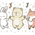 Forest Friends Musical Mural Wallpaper — Whimsical Kids Illustration Mural Wallpaper - room preview 04