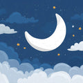 Crescent Moon and Night Sky Mural Wallpaper — Whimsical Decor Mural Wallpaper - room preview 04