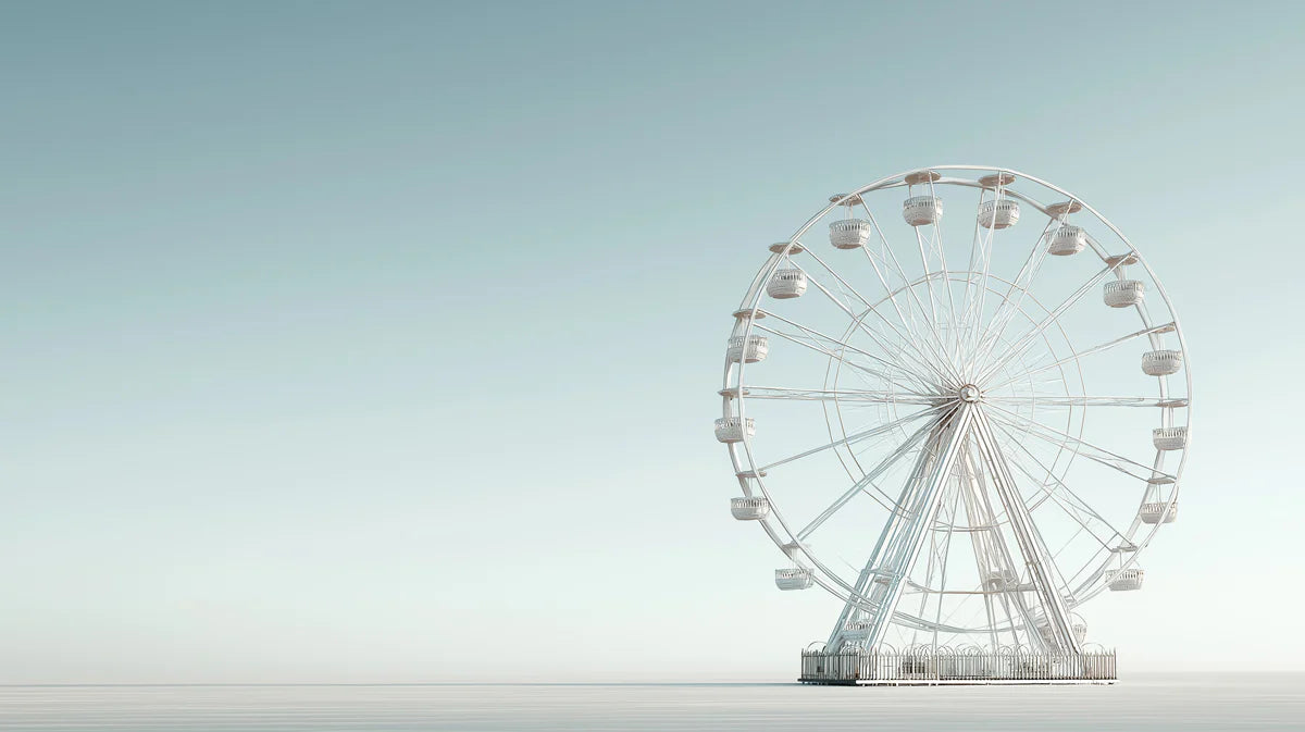 Minimalist Ferris Wheel Mural Wallpaper — Modern Architectural Decor Mural Wallpaper - room preview 04