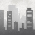 Minimalist Cityscape Mural Wallpaper — Urban Architectural Skyline Mural Wallpaper - room preview 04