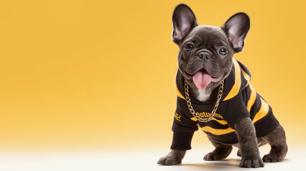 Hypebeast French Bulldog Mural Wallpaper —Vibrant Urban Style Mural Wallpaper - room preview 04