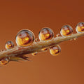 Golden Dewdrop Macro Mural Wallpaper — Nature Inspired Minimalist Mural Wallpaper - room preview 04