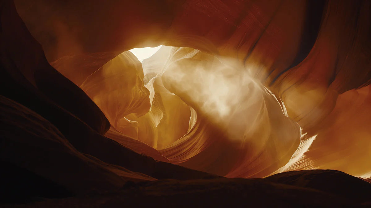 Antelope Canyon Sandstone Mural Wallpaper — Warm Desert Flow Mural Wallpaper - room preview 04