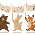 Forest Musical Friends Mural Wallpaper — Whimsical Hand-Drawn Art Mural Wallpaper - room preview 04