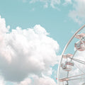 Ferris Wheel Sky Mural Wallpaper — Pastel Carnival Cloud Design Mural Wallpaper - room preview 04