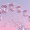 Dreamy Ferris Wheel Mural Wallpaper in Soft Pastel Pink Mural Wallpaper - room preview 04