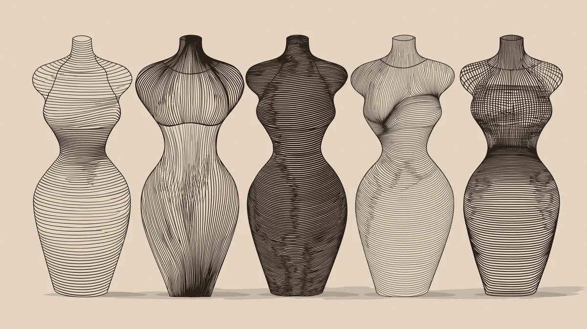 Sculptural Mannequin Line Art Mural — Minimalist Fashion Silhouette Mural Wallpaper - room preview 04