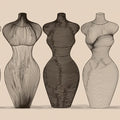 Sculptural Mannequin Line Art Mural — Minimalist Fashion Silhouette Mural Wallpaper - room preview 04