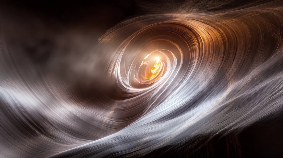 Luminous Cosmic Vortex Mural Wallpaper — Abstract Fluid Wall Art Mural Wallpaper - room preview 04