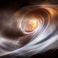 Luminous Cosmic Vortex Mural Wallpaper — Abstract Fluid Wall Art Mural Wallpaper - room preview 04