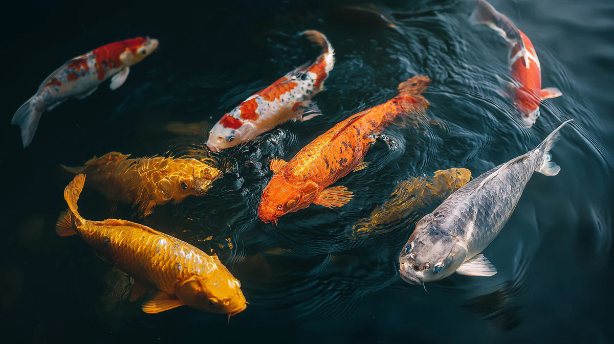 Koi Pond Flow Mural Wallpaper —Realistic Aquatic Nature Scene Mural Wallpaper - room preview 04