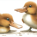 Fluffy Ducklings Mural Wallpaper — Whimsical Nature Illustration Mural Wallpaper - room preview 04