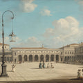 Italian Piazza Architectural Mural Wallpaper — Fine Art Painting Mural Wallpaper - room preview 04