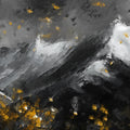 Impasto Mountain Peak Mural Wallpaper in Charcoal and Gold Mural Wallpaper - room preview 04