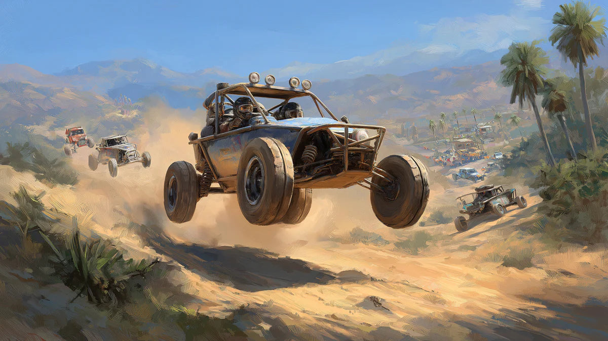 Desert Off-Road Racing Mural Wallpaper — Dynamic Action Scene Mural Wallpaper - room preview 04
