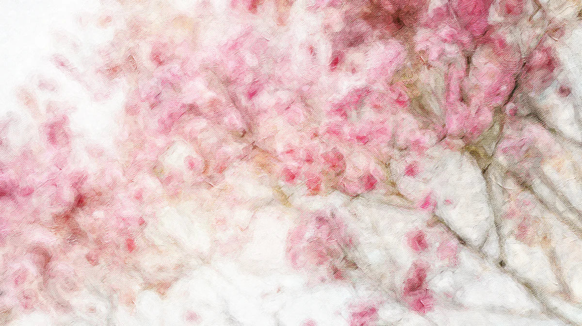 Impressionist Cherry Blossom Mural Wallpaper — Soft Floral Art Mural Wallpaper - room preview 04