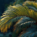 Impressionist Palm Leaf Mural Wallpaper — Moody Jungle Art Mural Wallpaper - room preview 04