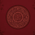 Imperial Crimson Shou Symbol Mural Wallpaper — Traditional Heritage Mural Wallpaper - room preview 04