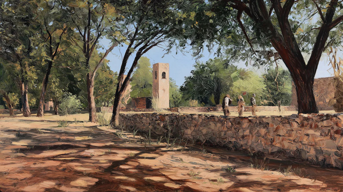 Mediterranean Courtyard Mural Wallpaper — Impressionist Garden Scene Mural Wallpaper - room preview 04