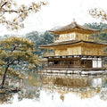 Golden Pavilion Oriental Garden Mural Wallpaper - room preview 04