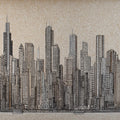 Metropolis Sketch Mural Wallpaper —Modern Architectural Line Art Mural Wallpaper - room preview 04