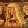 Ancient Mediterranean Mosaic Mural Wallpaper — Historical Art Theme Mural Wallpaper - room preview 04