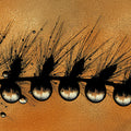 Macro Dewdrop Grass Mural Wallpaper — Warm Amber Botanical Art Mural Wallpaper - room preview 04