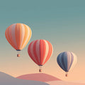 Floating Balloons Mural Wallpaper — Minimalist Sunset Gradient Mural Wallpaper - room preview 04